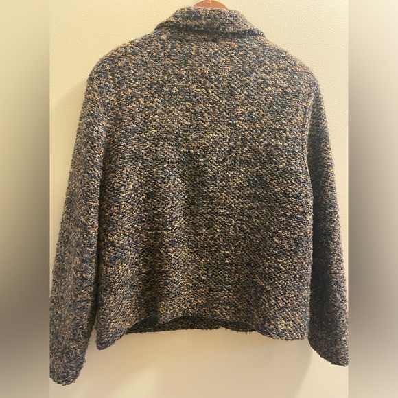 Sag Harbor Boucle Jacket - Long Sleeve Button Front Brown Multicolored Blazer 16 - Picture 5 of 9
